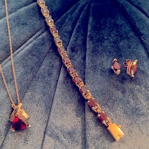 Garnet necklace set